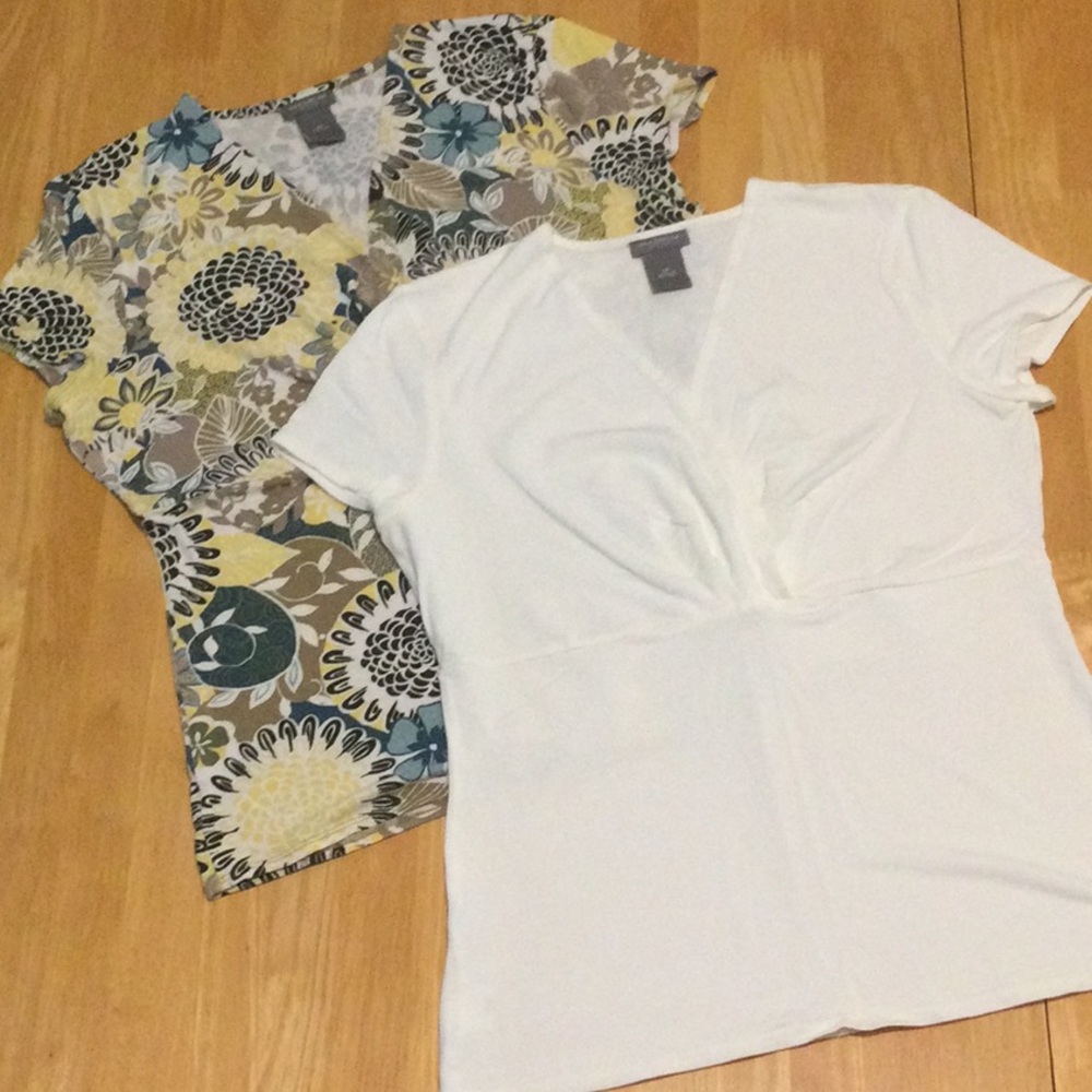 Two Ann Taylor crossover front tops